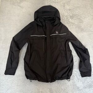 Chick-fil-A Team Style Oobe Windbreaker Jacket Black Hooded Mens Medium Full Zip